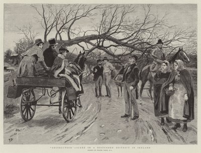 Obstruction, Scene in a Disturbed District in Ireland by Frank Dadd